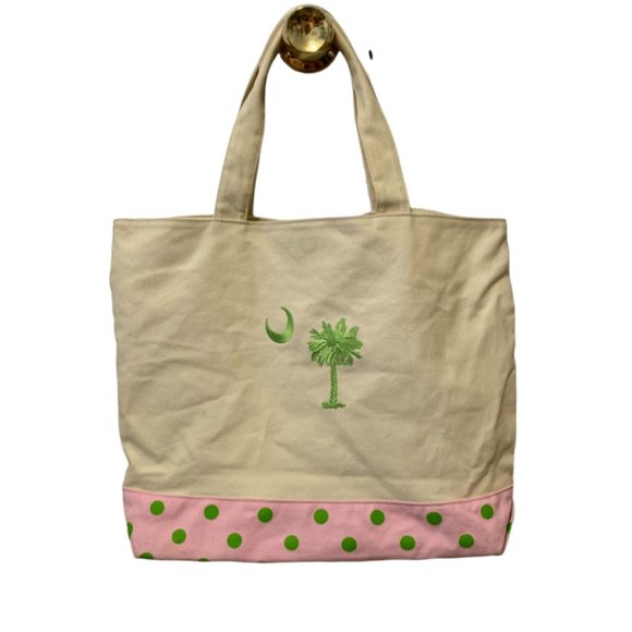 Palmetto Pouches Handbags - Palmetto Pouches  Embroidered Beach Bag